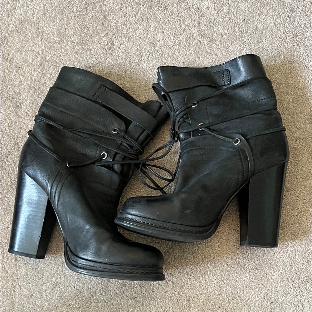Nine West Kelsbelle High-Heel Lace-Up Ankle Boots